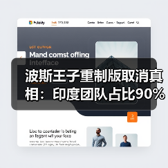 波斯王子重制版取消真相:印度团队占比90%引发争议(图1) 波斯王子重制版取消真相:印度团队占比90%引发争议(图1)