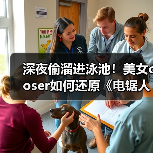 深夜偷溜进泳池！美女coser如何还原《电锯人》蕾塞约会名场面？（图3）
