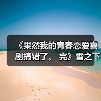 《果然我的青春恋爱喜剧搞错了。 完》雪之下雪乃模型