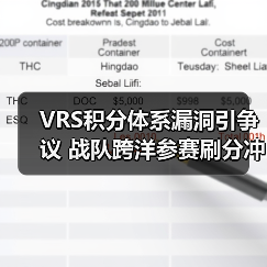 VRS积分体系漏洞引争议 战队跨洋参赛刷分冲击Major资格